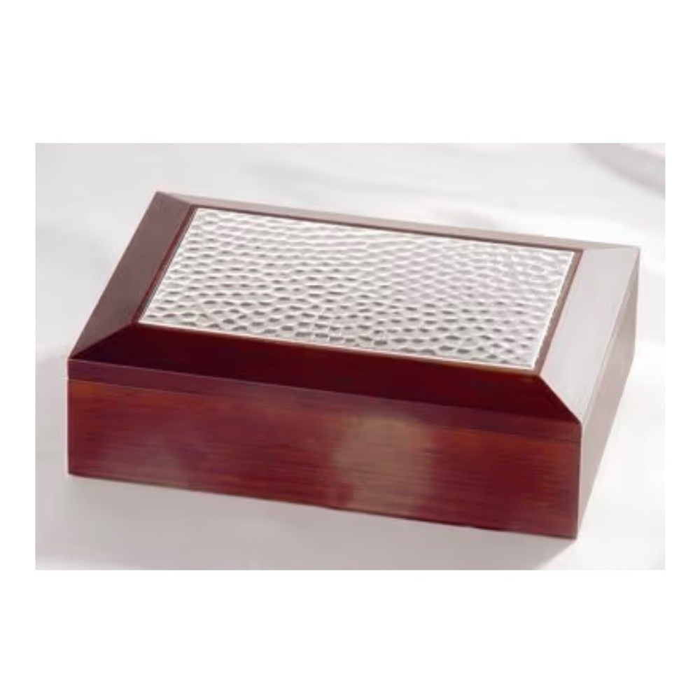 *NEW* Elegance Silver Photo / Jewellery Box / Organizer - Wood / Metal Hammered